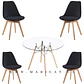 Mesa Redondo eames Vidrio + 4 Sillas Tulip Velvet– comedor 80cm - Miniatura 5