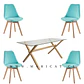 Comedor Rectangular Vidrio 4 Sillas Eames – Mesa 100cm - Miniatura 3