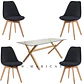 Comedor Rectangular Vidrio 4 Sillas Eames – Mesa 100cm - Miniatura 2