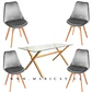 Comedor Rectangular Vidrio 4 Sillas Eames – Mesa 100cm - Miniatura 1