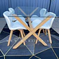 Comedor Rectangular Vidrio 4 Sillas Tulip – Mesa 100cm - Miniatura 1