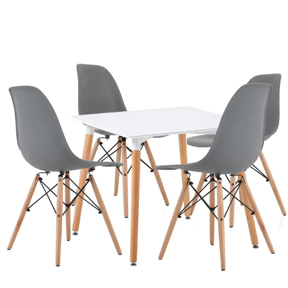 Comedor Cuadrado Melamina 4 Sillas Eames – Mesa 80x80cm 5