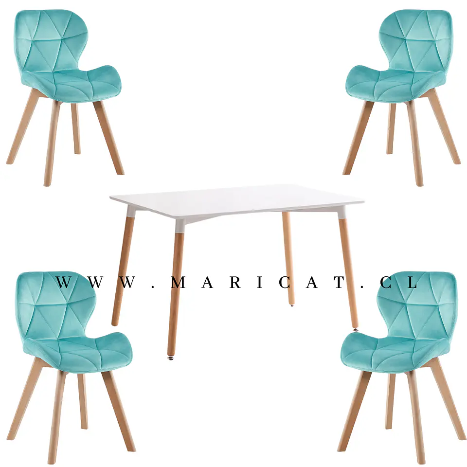 Comedor Rectangular Melamina 4 Sillas Tulip – Mesa 120x80cm 6
