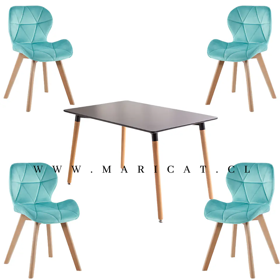 Comedor Rectangular Melamina 4 Sillas Tulip – Mesa 120x80cm 7