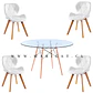  Mesa Redonda Vidrio +4 Sillas Tulip - Comedor 80cm - Miniatura 2