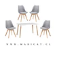 Mesa Rectangular eames MDF + 4 Sillas Tulip Lino – Mesa 120x80cm - Miniatura 1