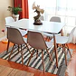Mesa Rectangular Eames MDF + 6 Sillas Eames polipropileno– Comedor 130cm - Miniatura 1