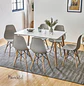 Mesa Rectangular Eames MDF + 6 Sillas Eames polipropileno– Comedor 130cm - Miniatura 2