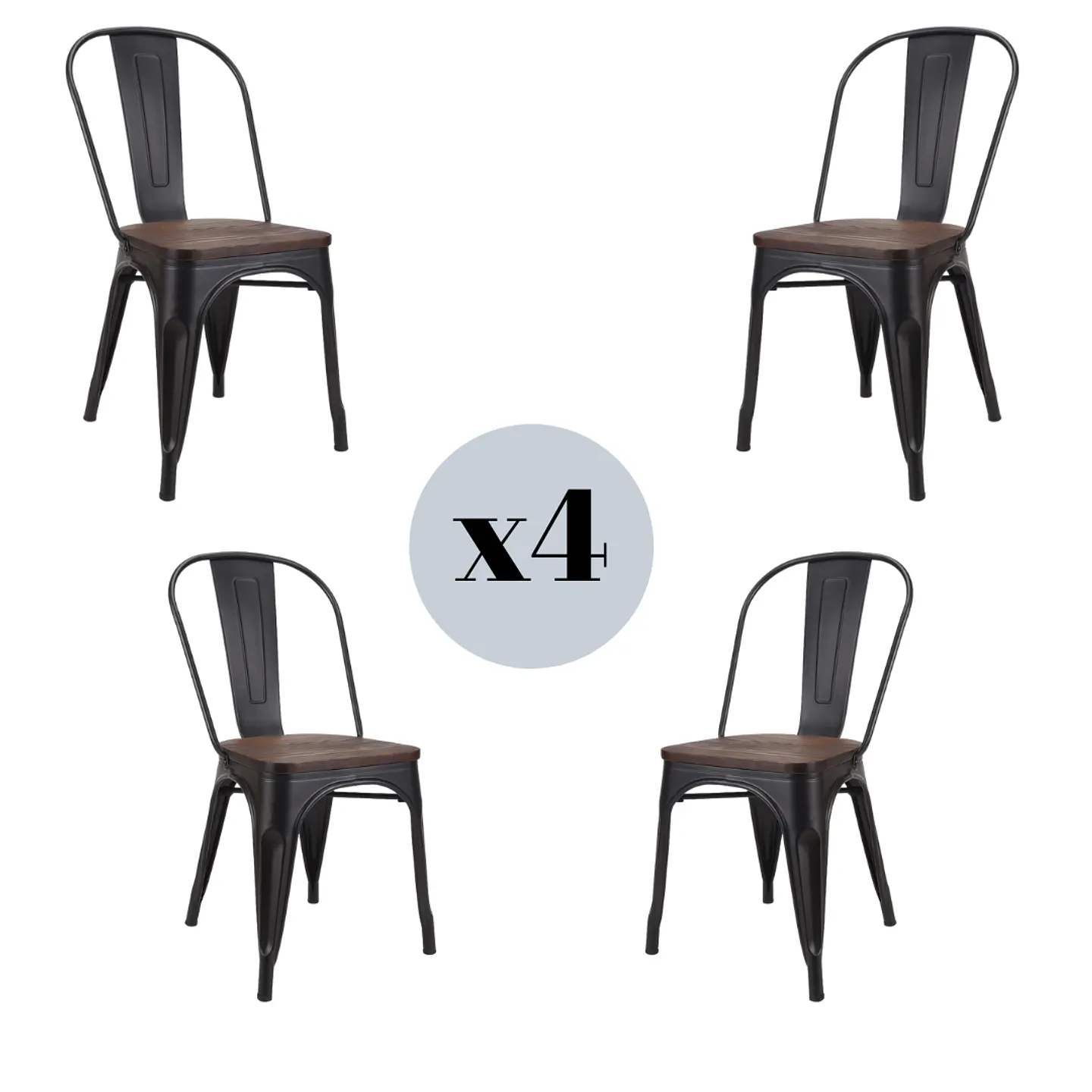 Silla Tolix Madera Negro – Restaurante, Terraza y Eventos 2