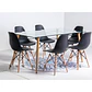 Mesa rectangular europeo vidrio + 6 sillas eames polipropileno- comedor 140cm - Miniatura 2