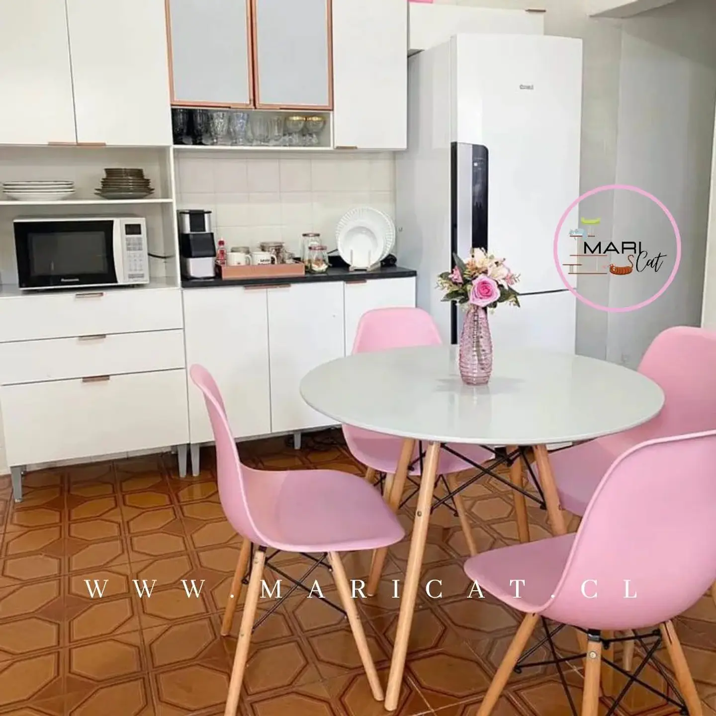 Comedor Redondo Melamina 4 Sillas Eames – Mesa 80cm 3