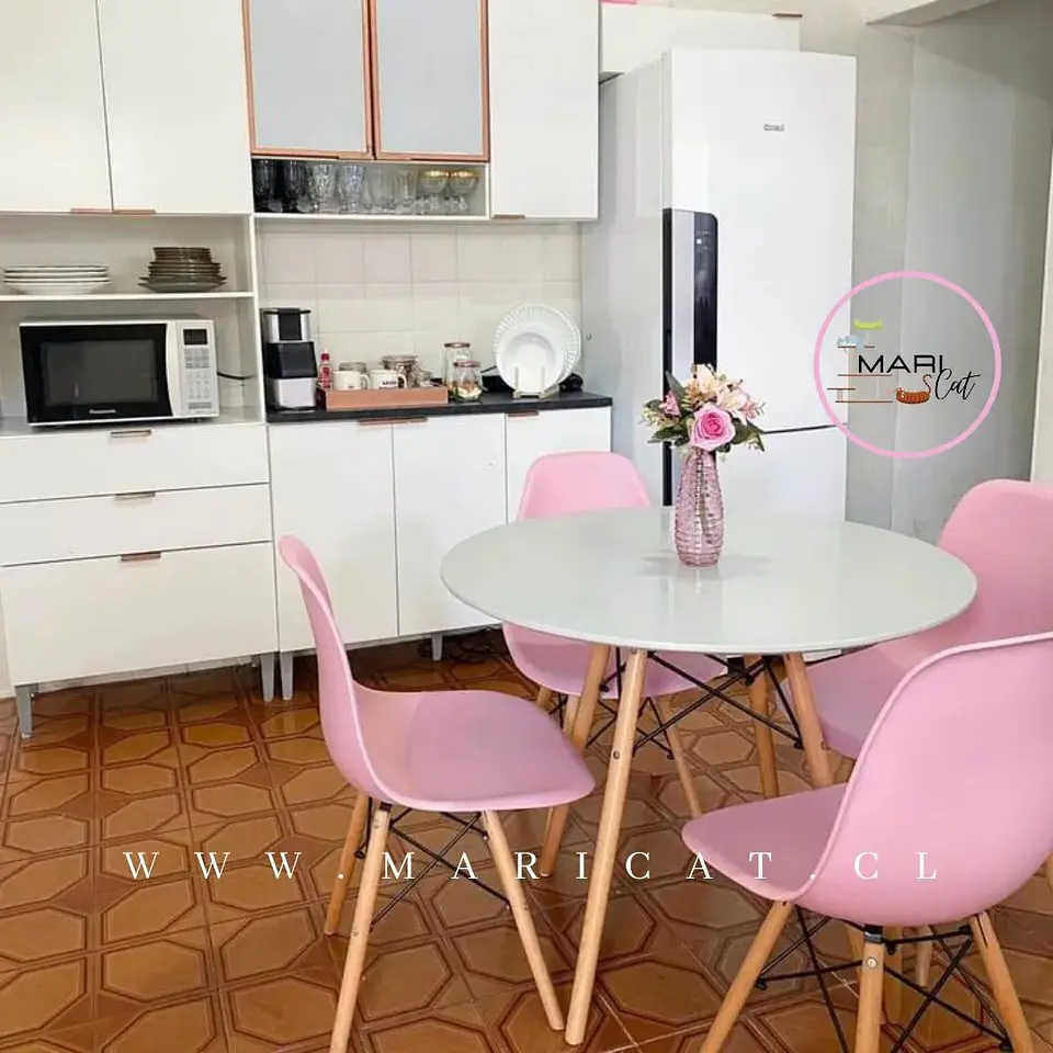 Comedor Redondo Melamina 4 Sillas Eames – Mesa 80cm 3