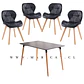 Comedor Rectangular Melamina 4 Sillas Tulip – Mesa 130x80cm - Miniatura 1