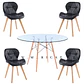  Mesa Redonda Vidrio +4 Sillas Tulip - Comedor 80cm - Miniatura 1