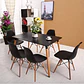 Mesa Rectangular Eames MDF + 6 Sillas Eames polipropileno – Comedor 120cm - Miniatura 1