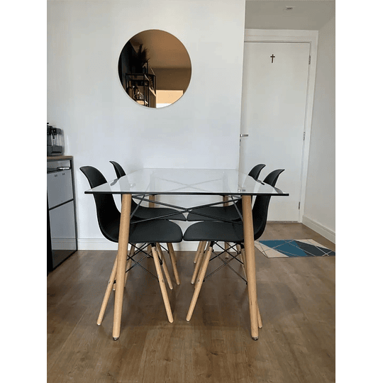 Mesa Rectangular + silla eames polipropileno nordico
