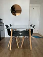 Comedor Rectangular Vidrio 4 Sillas Nordic – Mesa 140x90cm - Miniatura 1