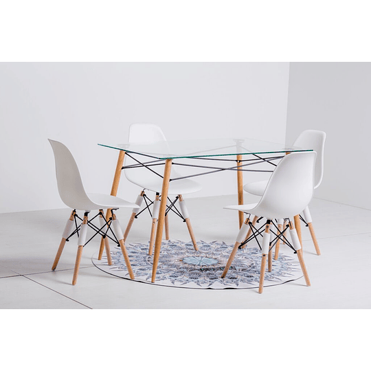 Mesa Rectangular + silla eames polipropileno nordico