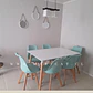 Mesa Rectangular Eames MDF + 6 Sillas Tulip polipropileno con cojin- comedor - Miniatura 2