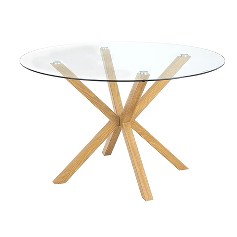 Mesa redonda Vidrio Madrid Warwick 120cm metal wood - Comedor restaurante