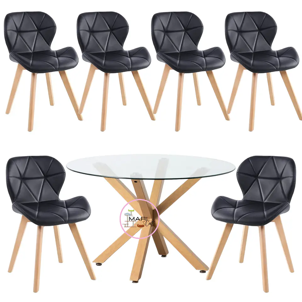 Comedor Redondo Madera 4 Sillas Eames – Mesa 120cm 1