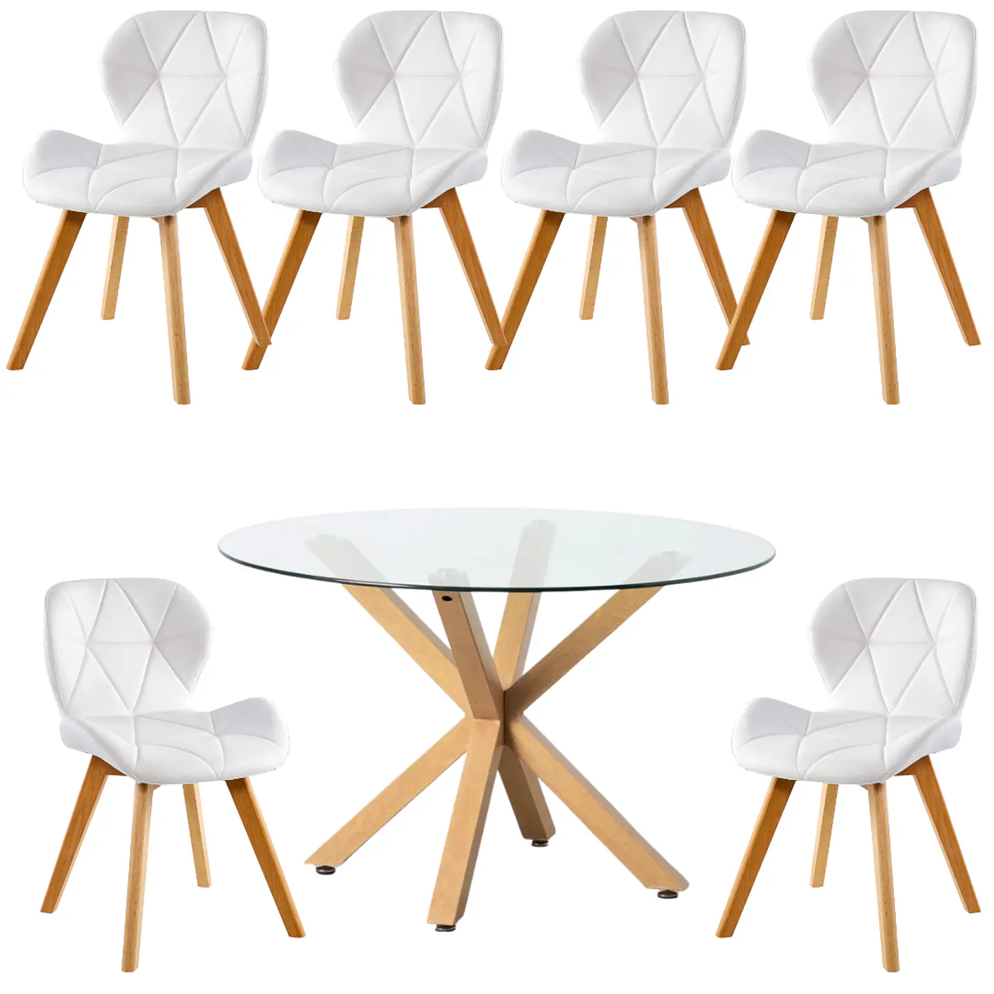 Comedor Redondo Madera 4 Sillas Eames – Mesa 120cm 2