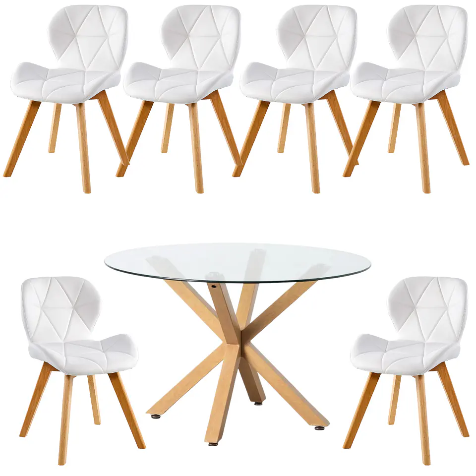 Comedor Redondo Madera 4 Sillas Eames – Mesa 120cm 2