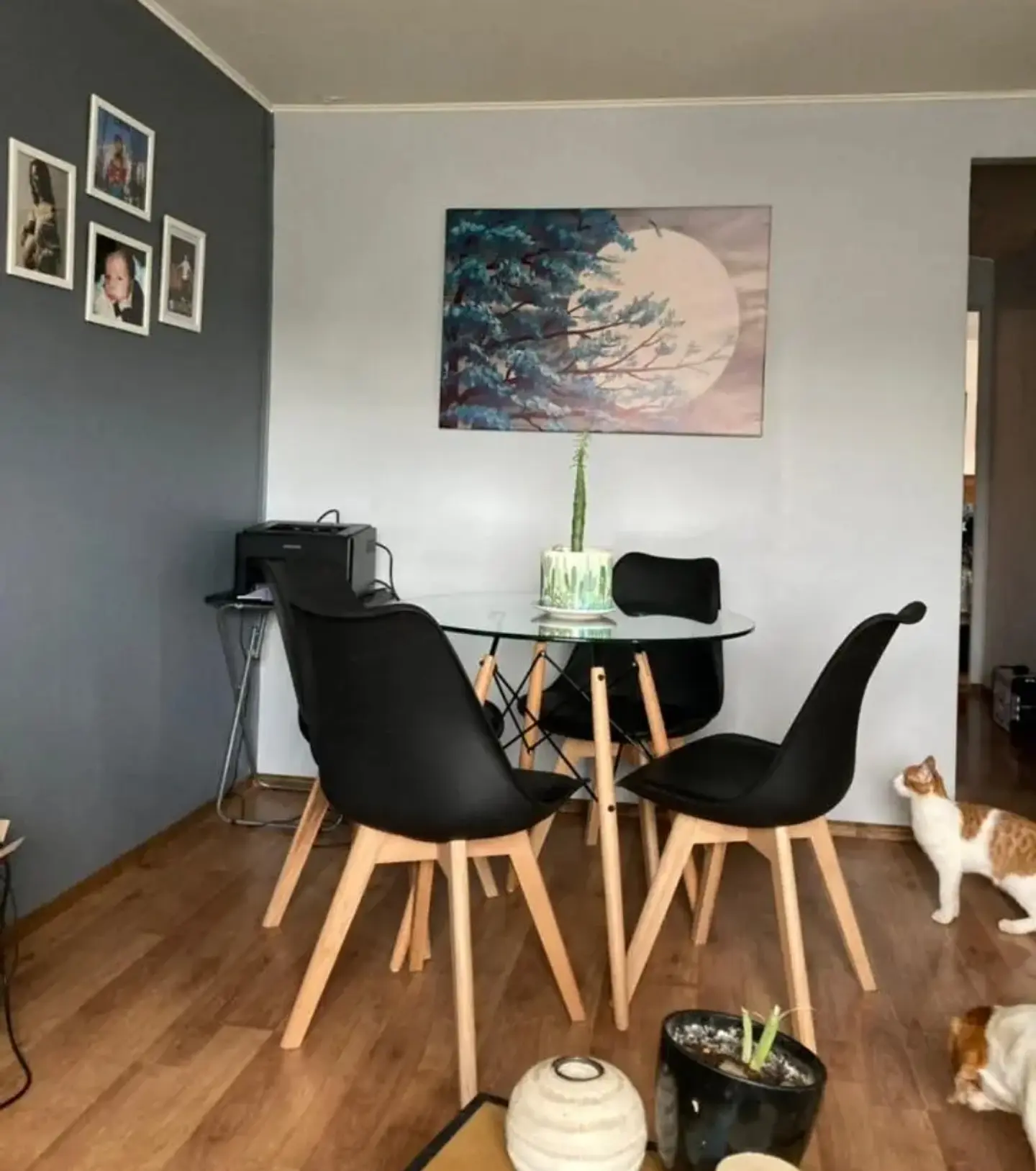 Comedor Redondo Vidrio 4 Sillas Tulip – Mesa 80cm 7