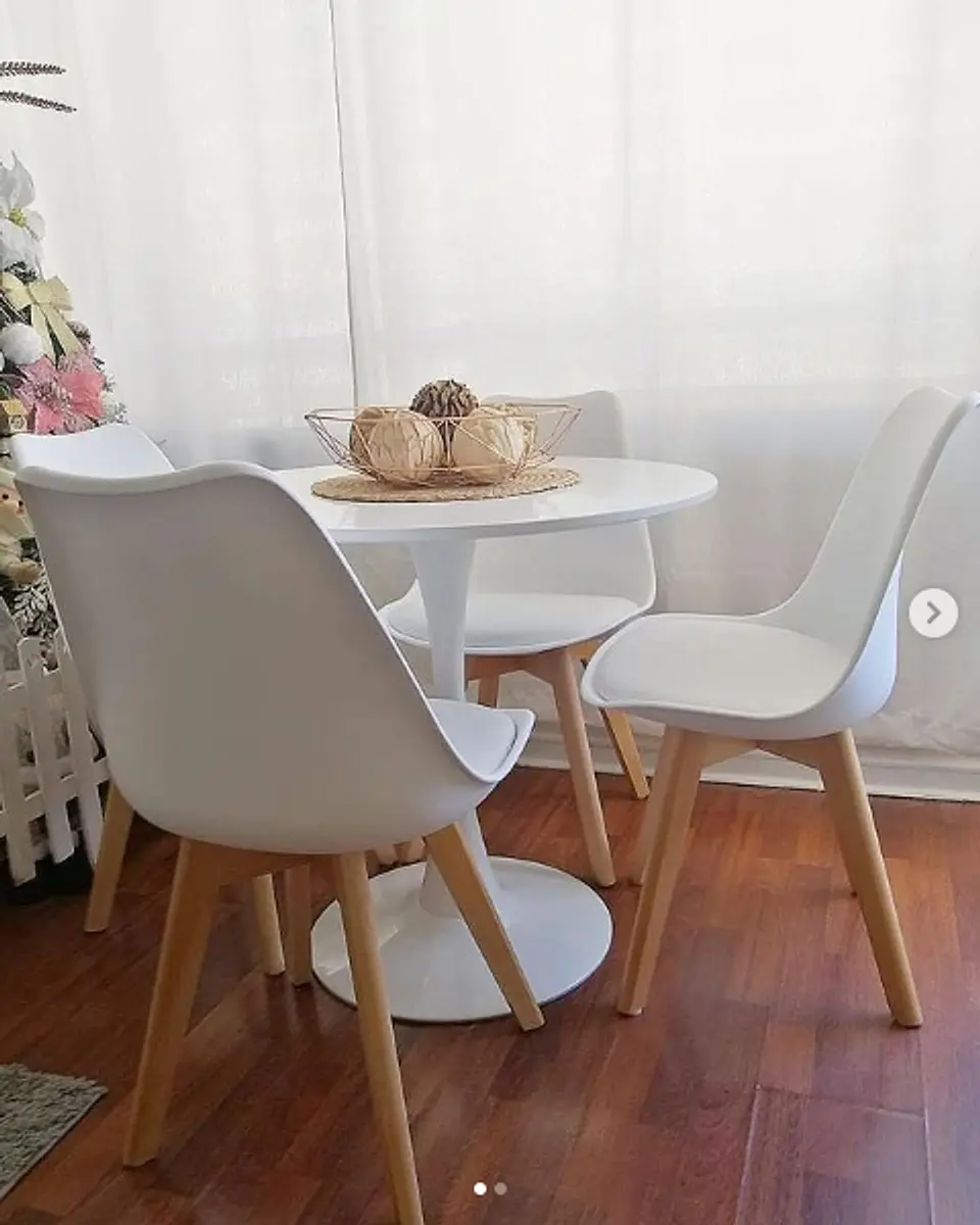 Comedor Redondo Melamina 4 Sillas Tulip – Mesa 100cm 5