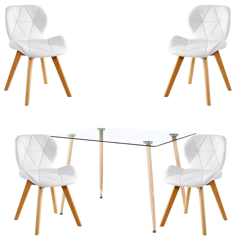 Comedor Rectangular Vidrio 4 Sillas Eames – Mesa 120x80cm 2