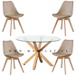 Comedor Redondo Vidrio 4 Sillas Tulip  - Miniatura 2