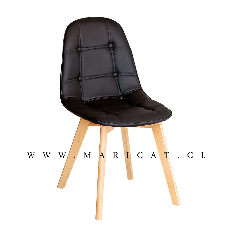 Silla Tulip Eco Cuero Natural 5