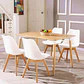 Comedor Rectangular Melamina 4 Sillas Tulip – Mesa 130x80cm - Miniatura 1