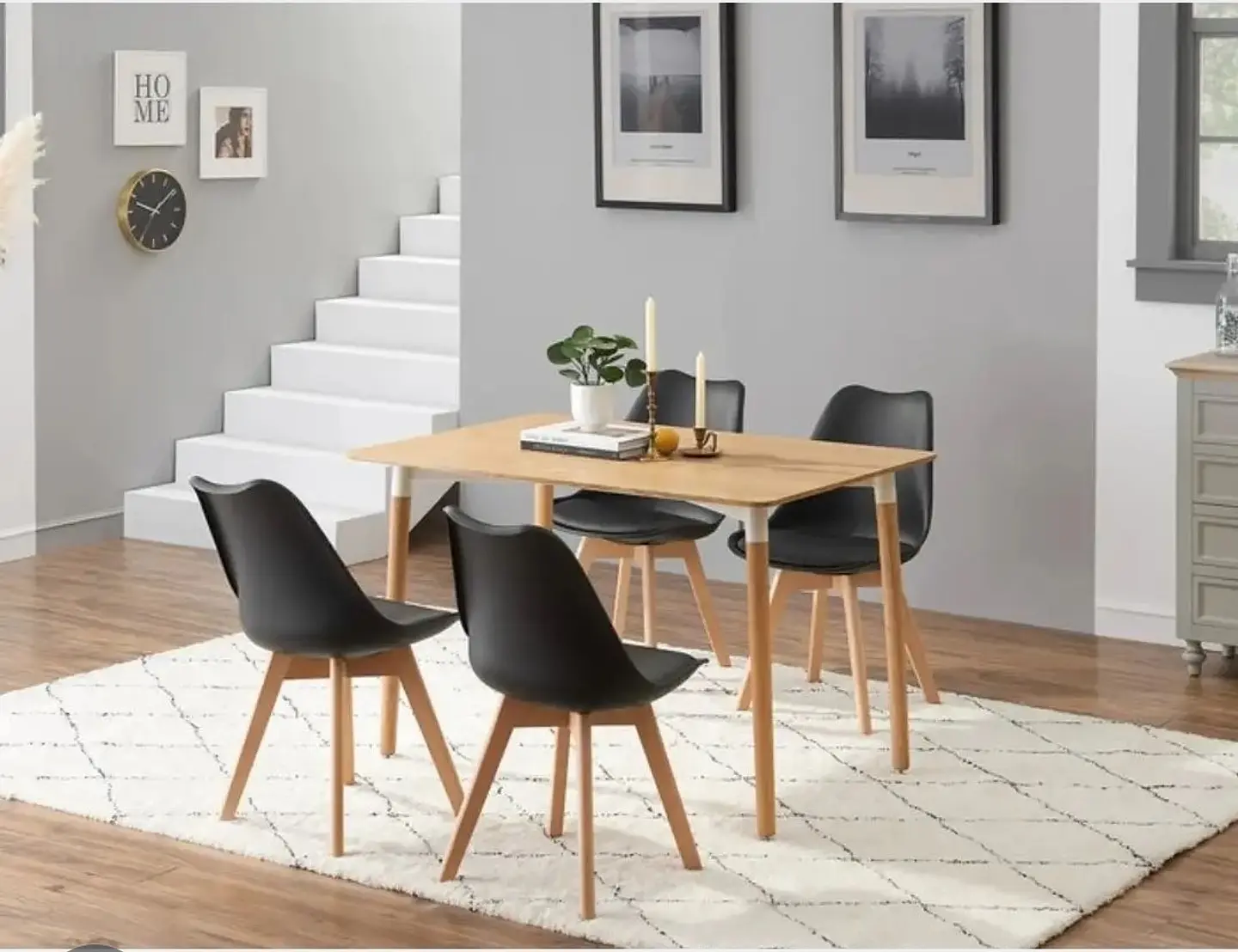 Comedor Rectangular Melamina 4 Sillas Tulip – Mesa 130x80cm 2