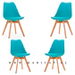 Pack 4 Sillas Tulip Asiento Polipropileno Cojín Eco Cuero  - Miniatura 6