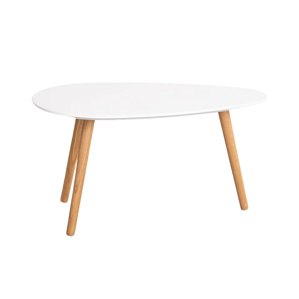 Mesa de Centro Elipse Nordic de Melamina con Patas de Madera – Diseño Elegante y Natural 3
