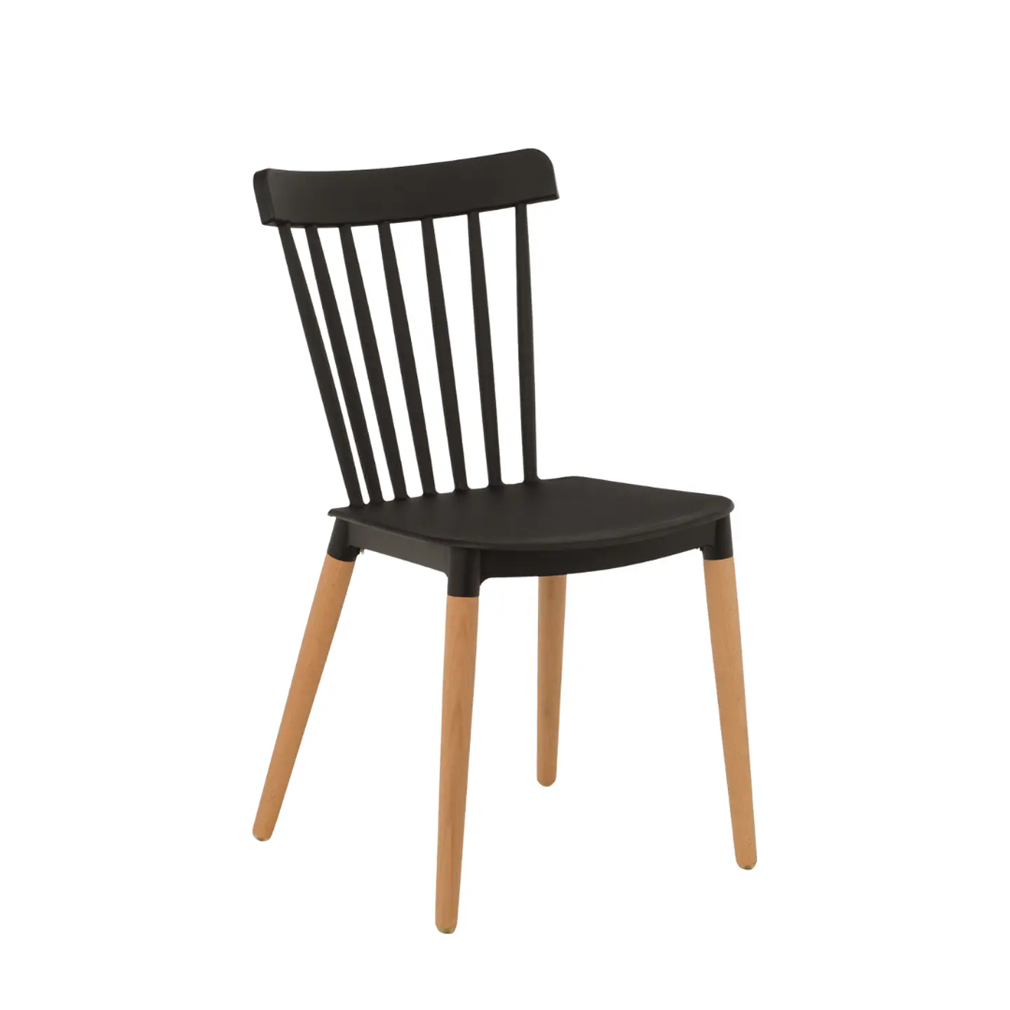 Silla Windsor de Polipropileno y Patas de Madera 6