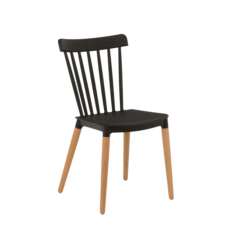 Silla Windsor de Polipropileno y Patas de Madera 6