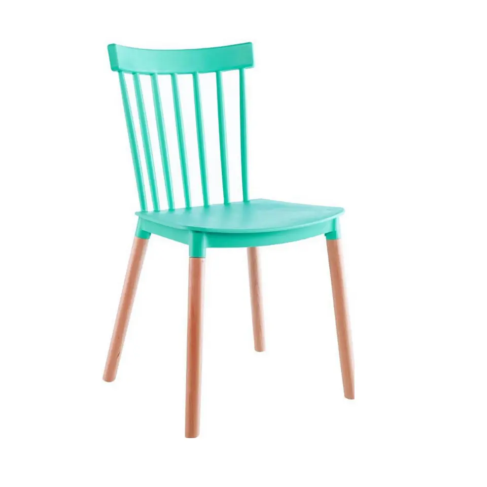Silla Windsor de Polipropileno y Patas de Madera 7