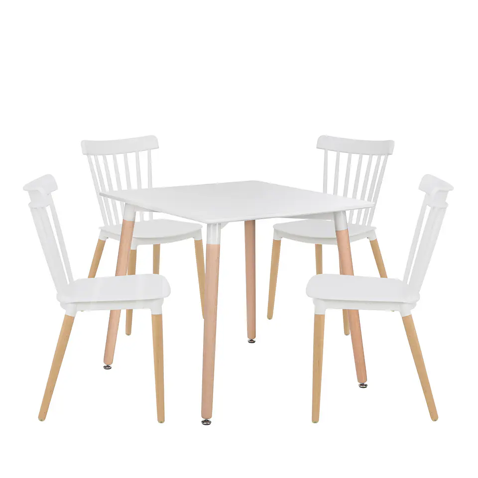 Mesa Cuadrada eames MDF + 4 Sillas Windsor- comedor 80cm 3