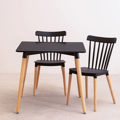 Comedor Redondo Melamina 4 Sillas Windsor – Mesa 100cm
