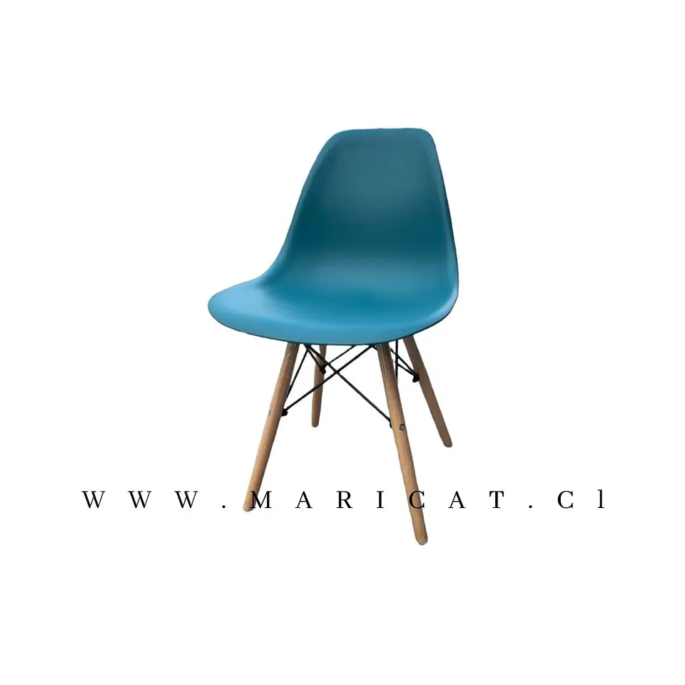 Silla Eames Polipropileno con Estructura de Metal y Madera 5
