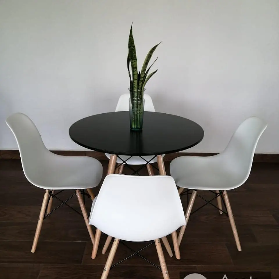 Comedor Redondo Melamina 4 Sillas Eames – Mesa 80cm 10