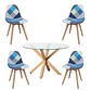 Comedor Redondo Vidrio 4 Sillas Patchwork – Mesa 120cm - Miniatura 4