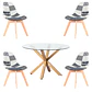 Comedor Redondo Vidrio 4 Sillas Patchwork – Mesa 120cm - Miniatura 5