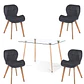 Comedor Rectangular Vidrio 4 Sillas Eames – Mesa 100cm - Miniatura 5