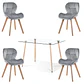 Comedor Rectangular Vidrio 4 Sillas Eames – Mesa 100cm - Miniatura 2