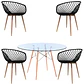 Comedor Redondo Vidrio 4 Sillas Eames – Mesa 100cm - Miniatura 2
