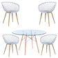 Comedor Redondo Vidrio 4 Sillas Eames – Mesa 100cm - Miniatura 3