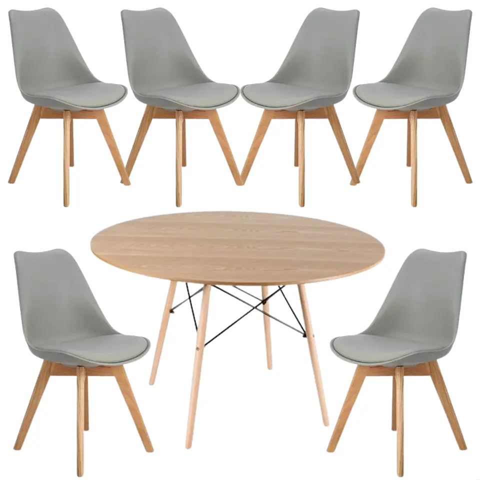 Sillas Tulip x6 con Mesa Eames 120 Madera 3